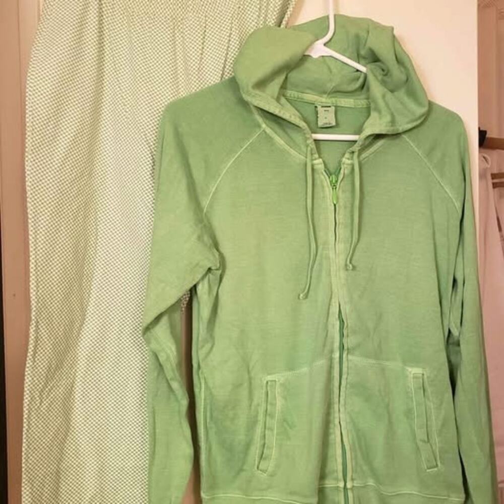 VTG 🍀 2006 Gap Spring Green Full Zip Hoodie Jacket - Size L Large - Picture 11 of 14
